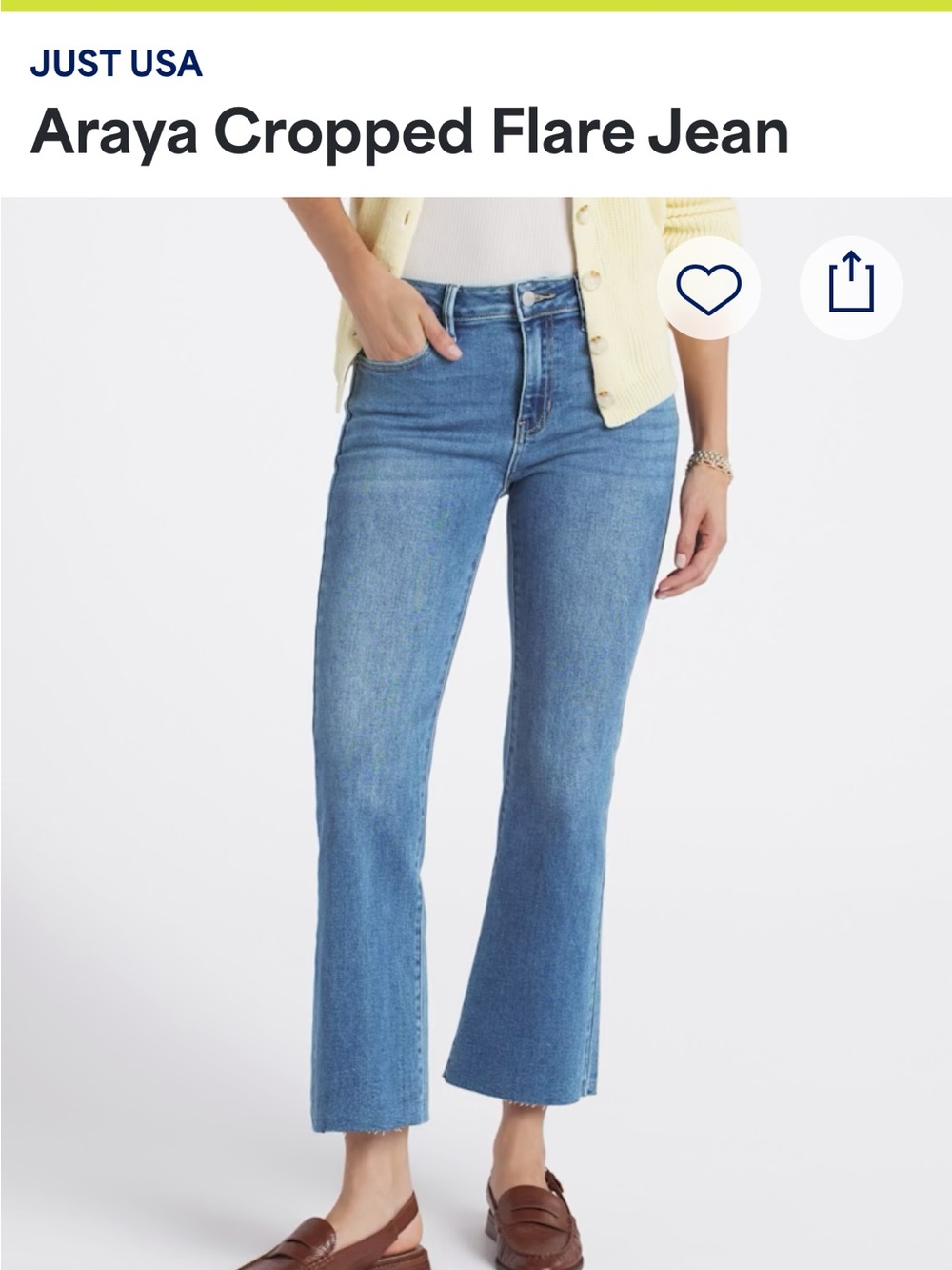 Just USA Denim Blue Cropped Flare Jeans
